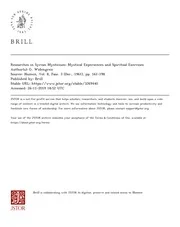 Two Studies on Syrian Mysticism and Asceticism