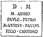 Inscription in a tomb of the Via Severiana at Ostia.