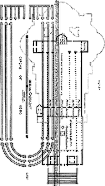 PLAN OF OLD S. PETER'S, SHOWING ITS RELATION TO THE CIRCUS OF NERO