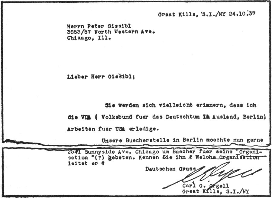 A letter the Dies Committee shelved