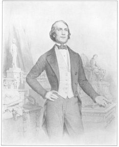 Very rare and extraordinarily fine lithograph of Robert-Houdin, which he gave only to his friends. It depicts him among his so-called inventions. His son, Emile, doing second sight, is behind him. The writing and drawing figure is on his left. On his right under the clockwork is a drawing which, on close examination of the original, shows the suspension trick. From the Harry Houdini Collection.