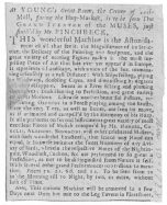 Clipping from the London Daily Post of November 30th, 1728. Used by Christopher Pinchbeck before he joined Fawkes. From the Harry Houdini Collection.