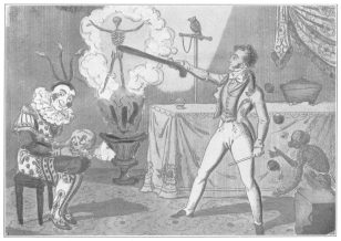 The original Gyngell, a portrait reproduced from the book on magic written by this famous Bartholomew Fair conjurer. From the Harry Houdini Collection.