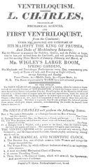 A Charles poster dated about 1829 in which the Russian Inn and its obedient little figure are featured. From the Harry Houdini Collection.