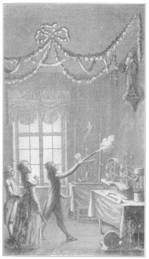 Reproduction of an illustration in “Aufschlüsse zur Magie,” by Hofrath von Eckartshausen, showing the automatic rope vaulter as exhibited in 1784 by Pinetti. Original in the Harry Houdini Collection.