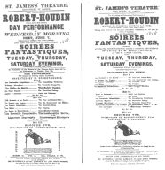 Poster used by Robert-Houdin during his first London engagement, featuring suspension. From the Harry Houdini Collection.