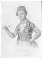 Wiljalba Frikell in his youth, showing the peculiar costume worn by conjurers at that time. The author secured this portrait a few weeks before Frikell’s death and sent it to the veteran conjurer, who was amazed to learn that this print was in existence. Now in the Harry Houdini Collection.