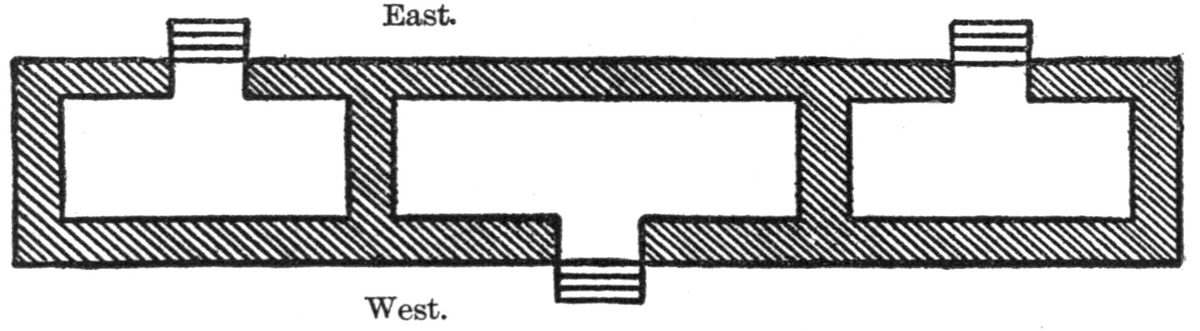 Ground plan of the Temple of Mysteries     at Uxmal