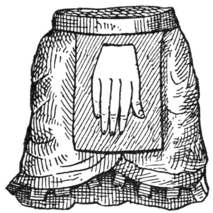 Part of a statue with image of an     extended hand