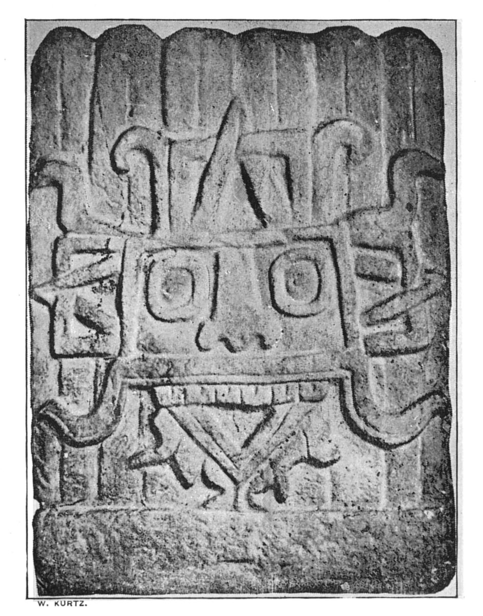 Symbolical slab with title of the high     pontiff