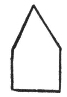 Pentagon resembling a pitched-roof house