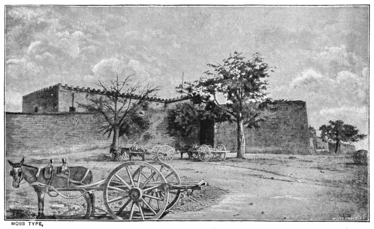 Building with donkey-carts - not     mentioned in the List of Illustrations