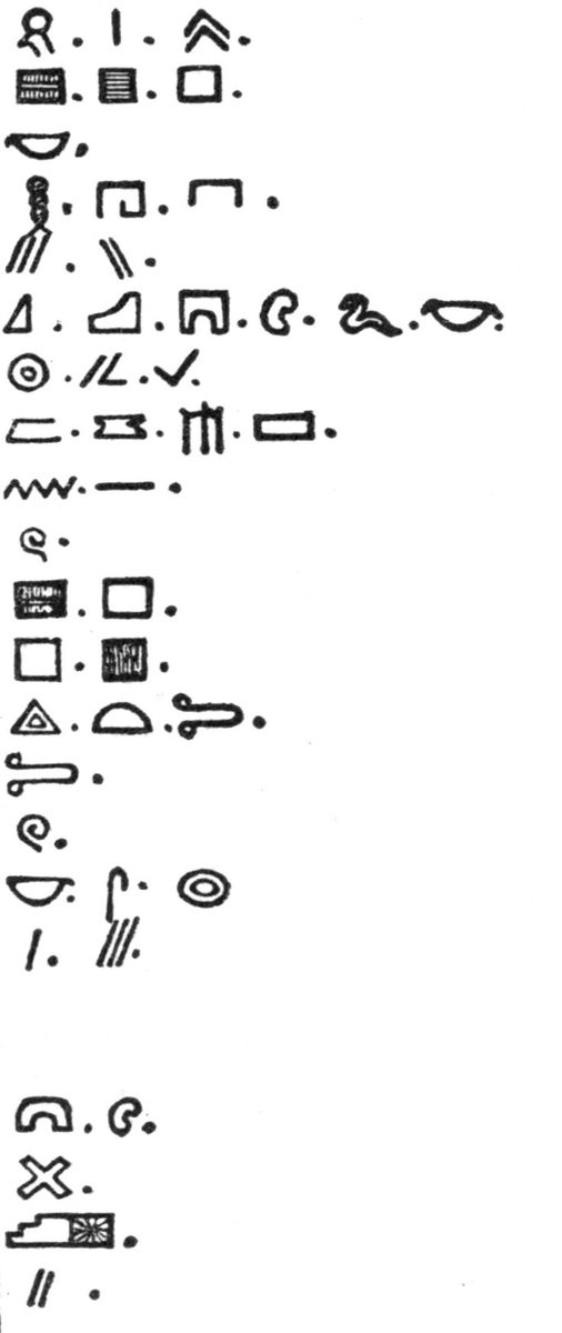 Egyptian hieratic alphabet