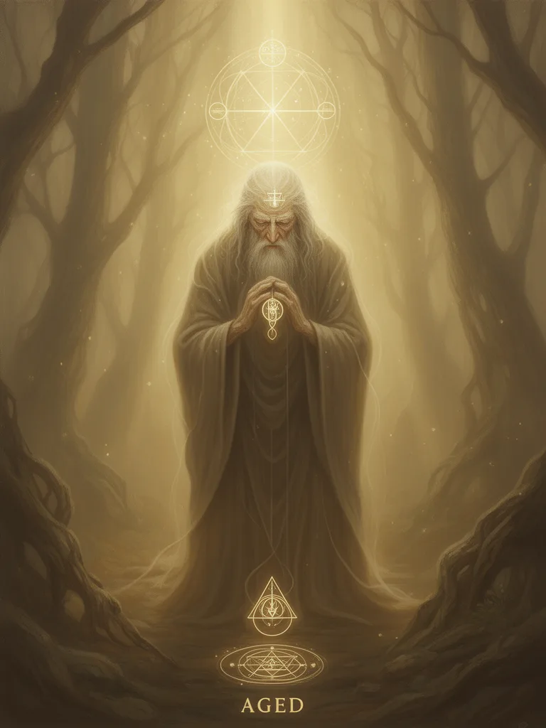 Aged esoteric meaning illustration