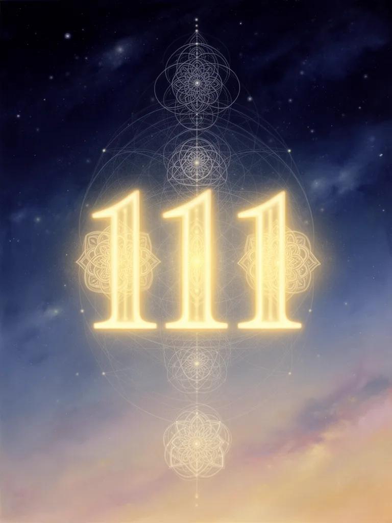111 Angel Number esoteric meaning illustration
