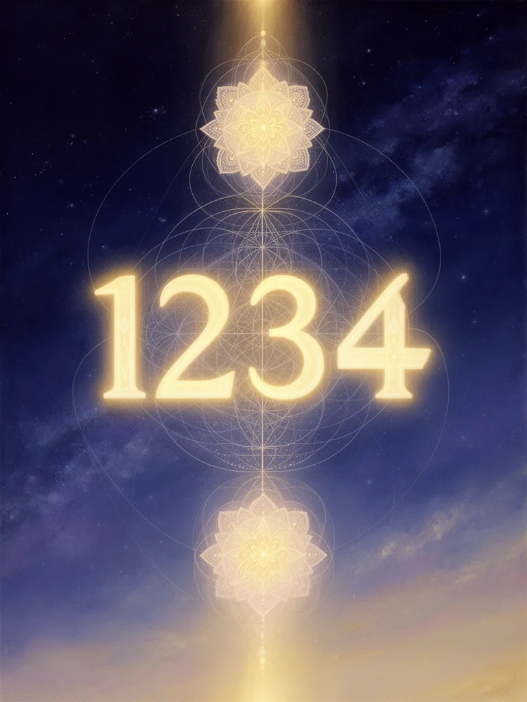 1234 Angel Number esoteric meaning illustration