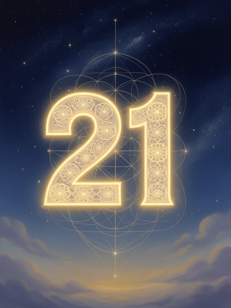21 Angel Number esoteric meaning illustration