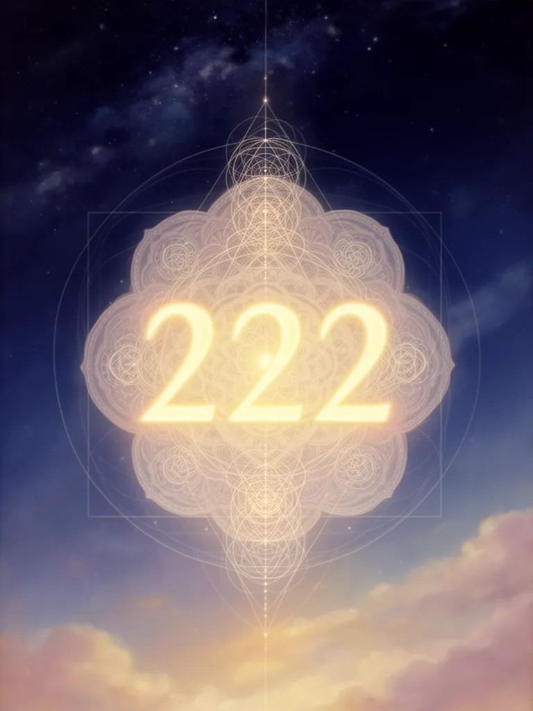 222 Angel Number esoteric meaning illustration