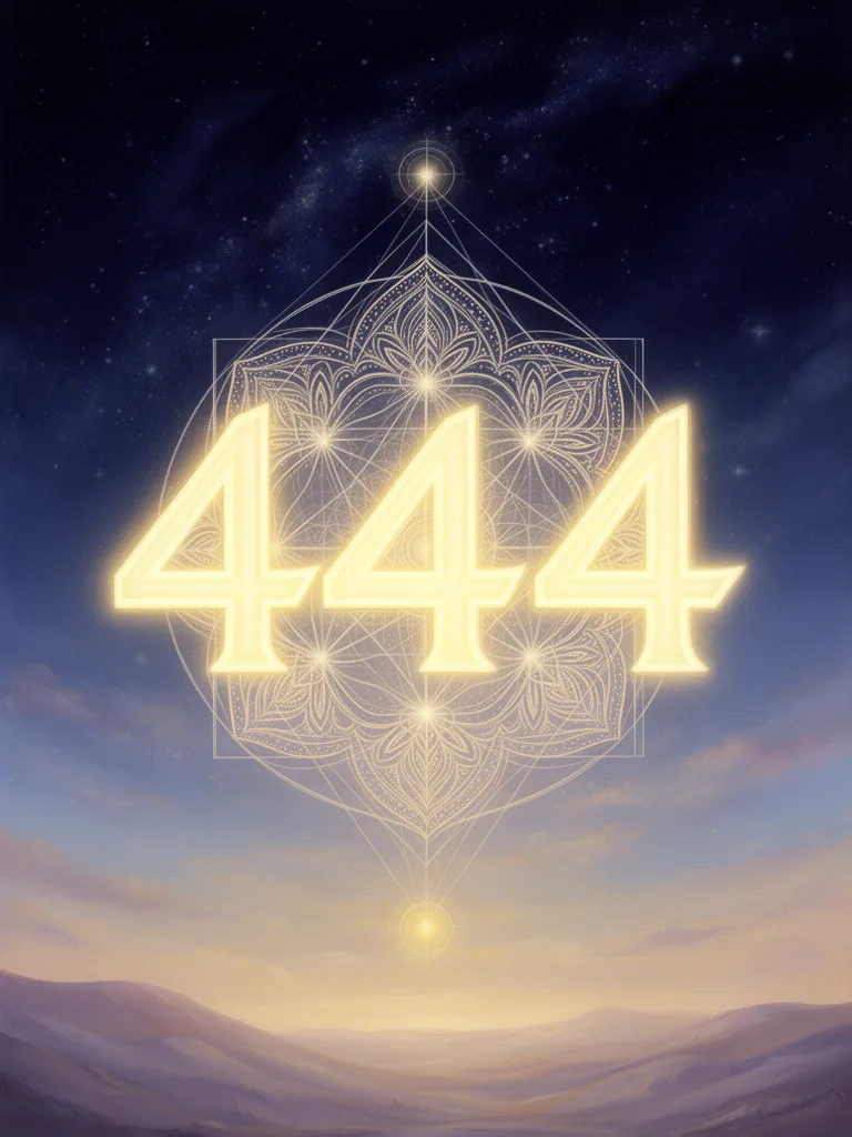 444 Angel Number esoteric meaning illustration