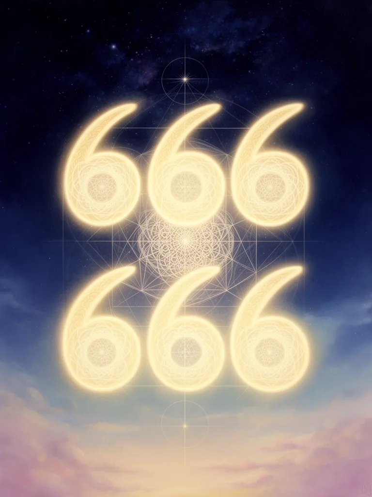 6666 Angel Number esoteric meaning illustration