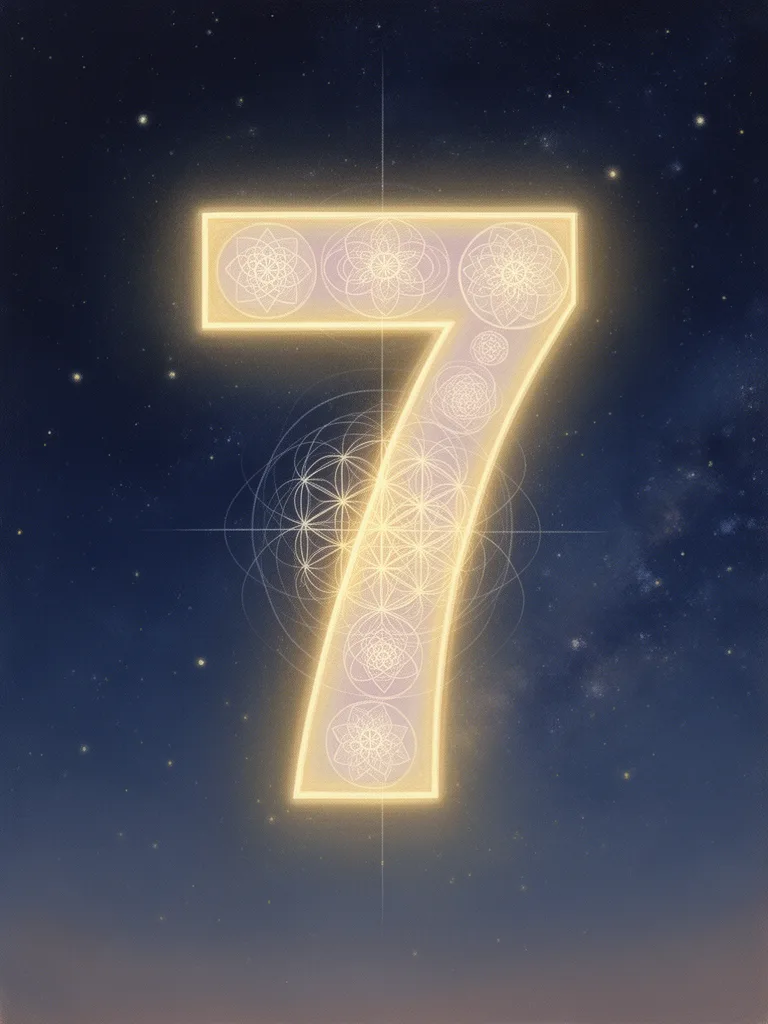 7 Angel Number esoteric meaning illustration