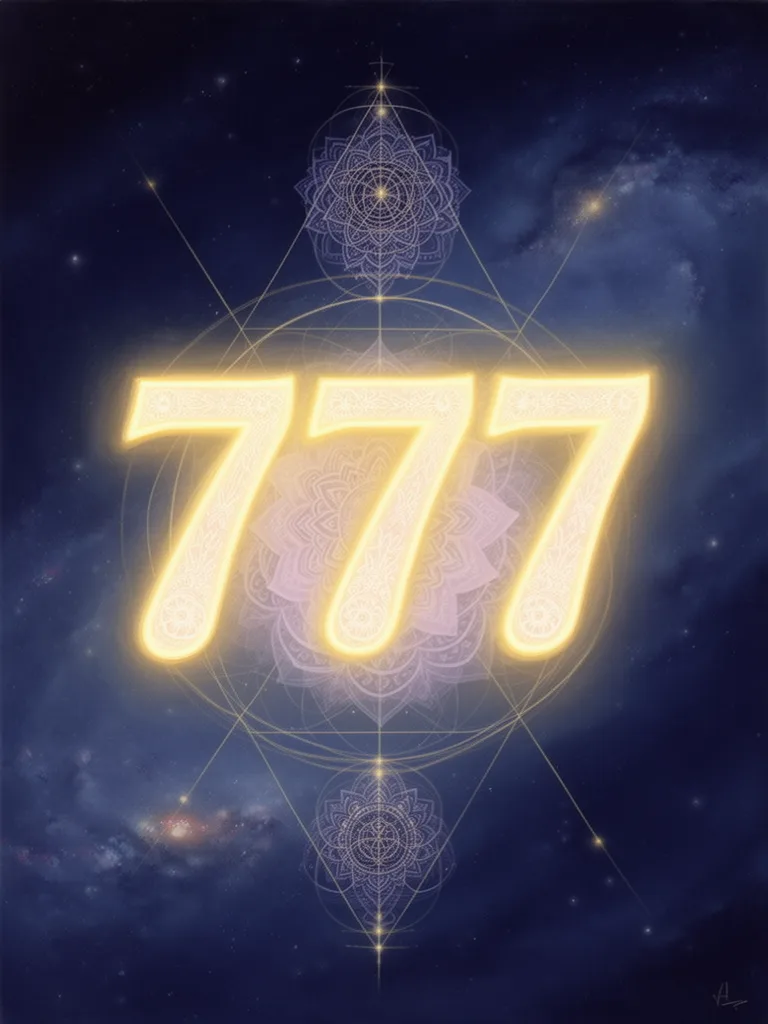 777 Angel Number esoteric meaning illustration
