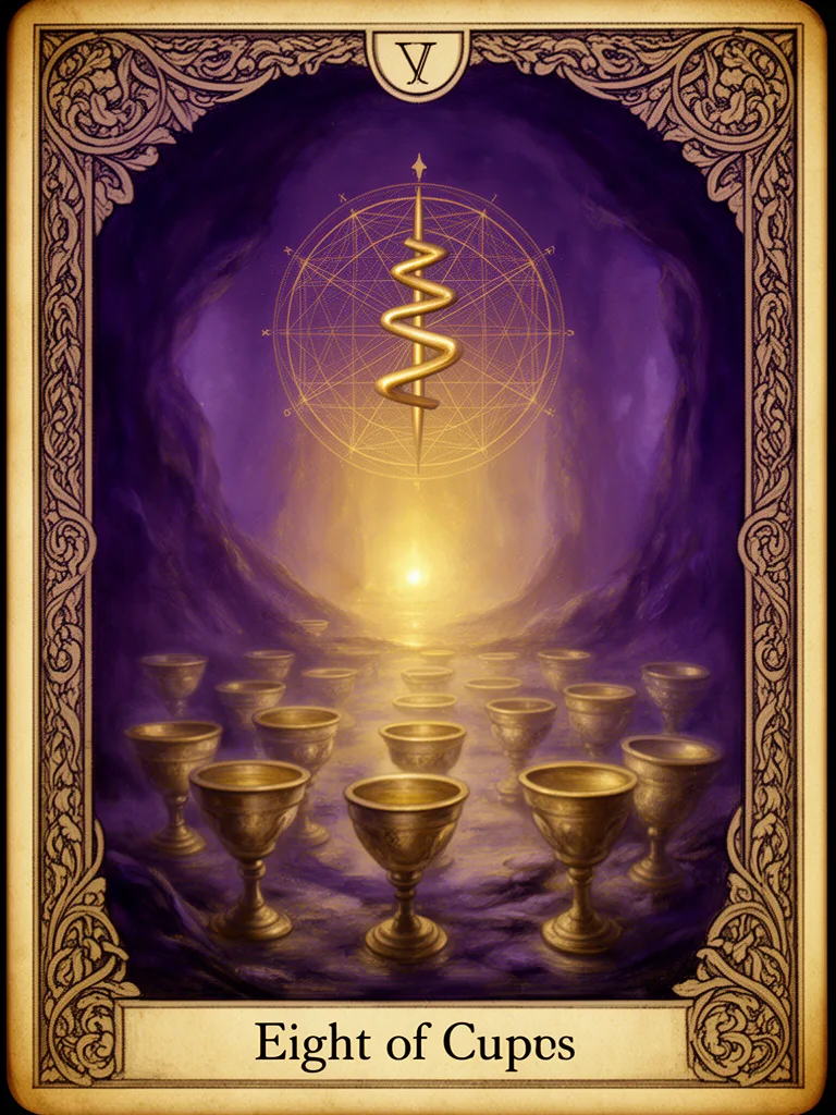 Eight of Cups esoteric meaning illustration