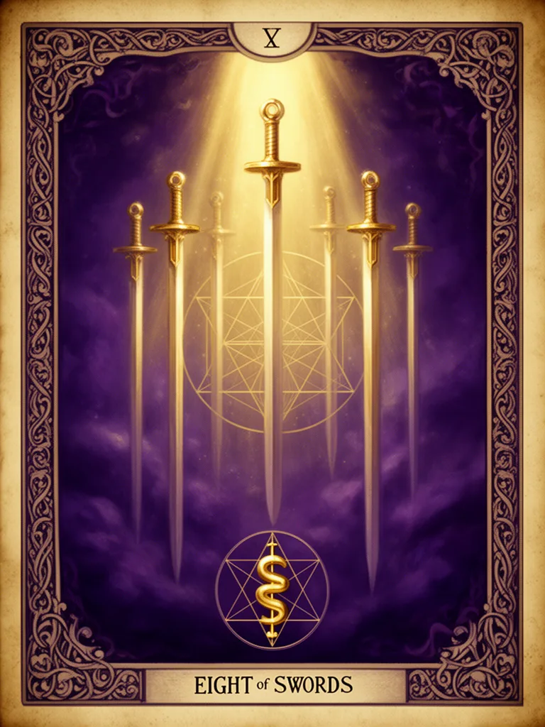 Eight of Swords esoteric meaning illustration