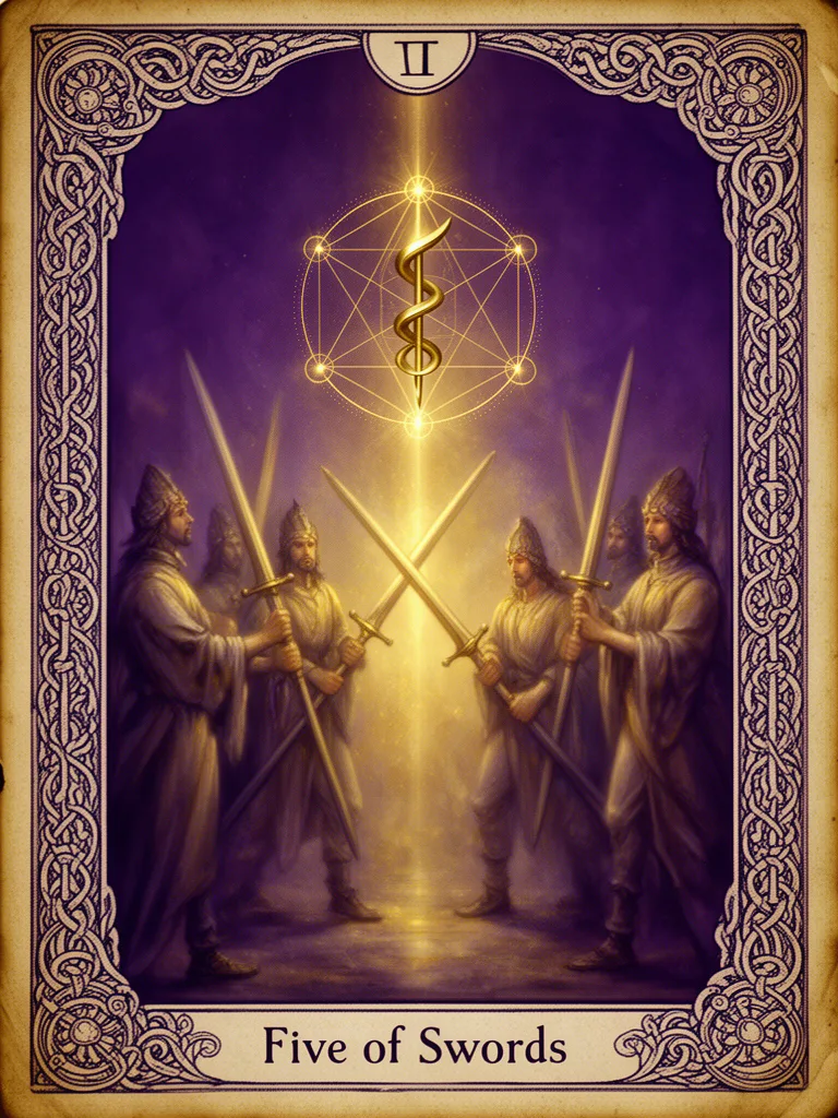 Five of Swords esoteric meaning illustration