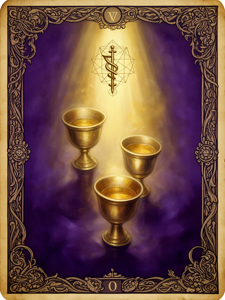 Four of Cups esoteric meaning illustration