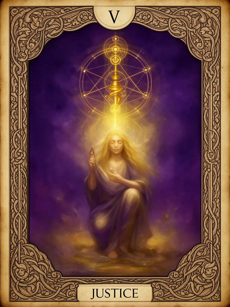 Justice (tarot card) esoteric meaning illustration