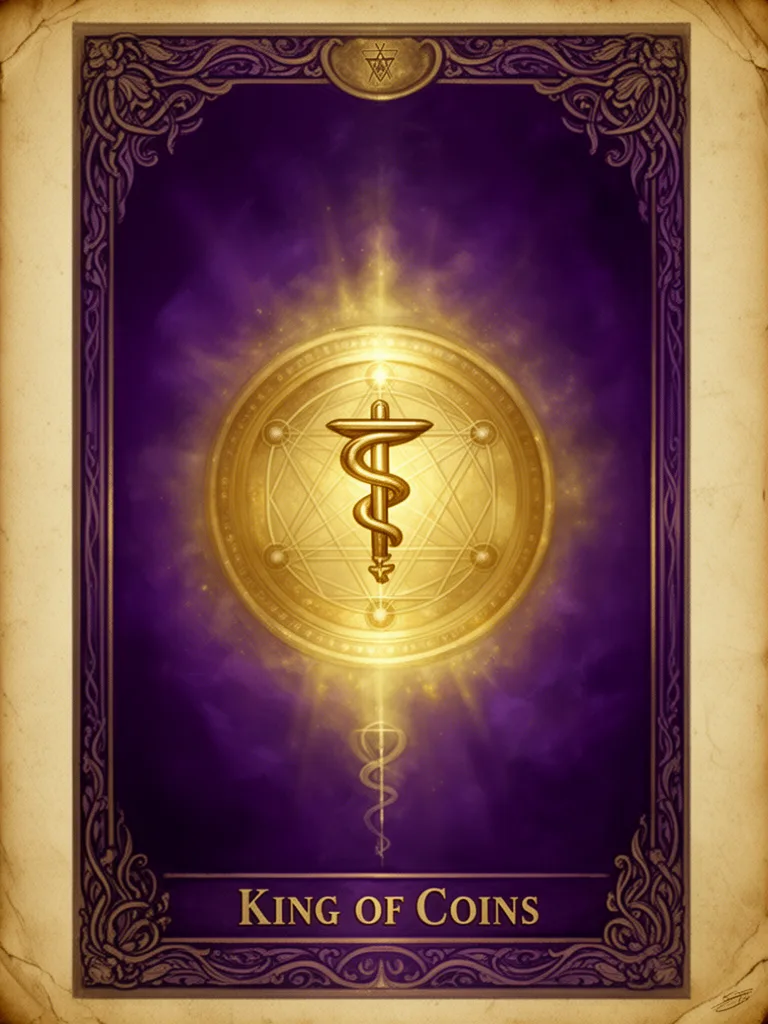 King of Coins esoteric meaning illustration