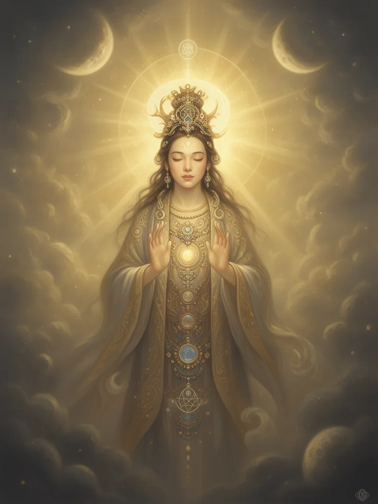 Lunar  Gods esoteric meaning illustration